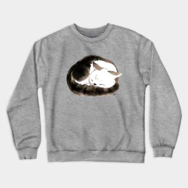 Cat Sleep Ball Crewneck Sweatshirt by juliewu